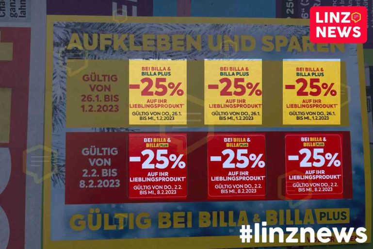 Billa spart 25 der 25 Rabattpickerl ein Linz.news